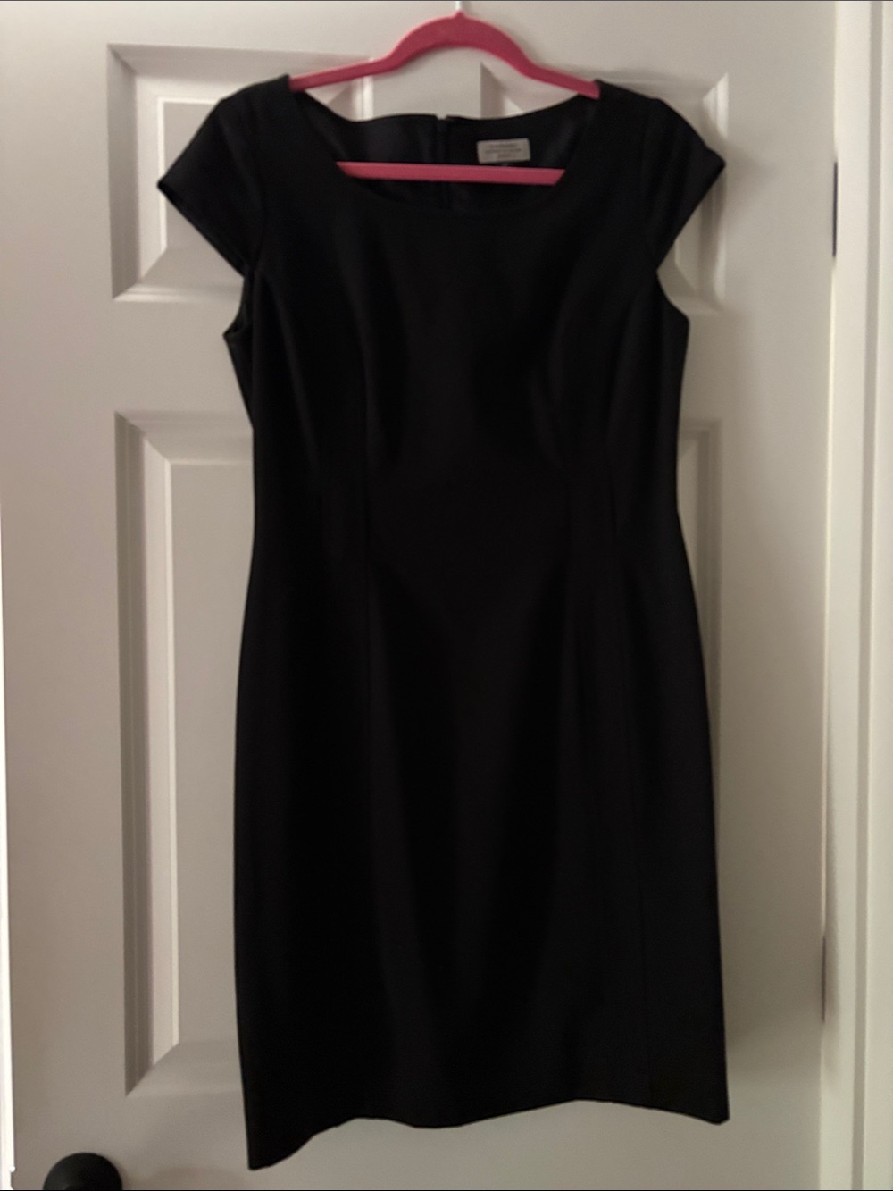 Tahari Black Cap-Sleeve Sheath Midi Dress